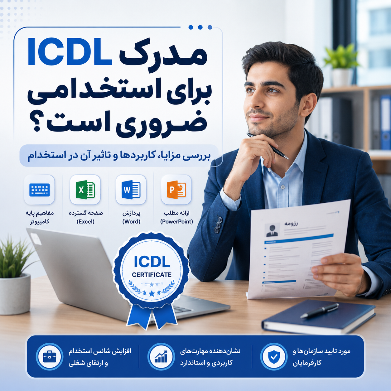 مدرک ICDL برای استخدامی 1405 ضروری است؟ + مزایای icdl